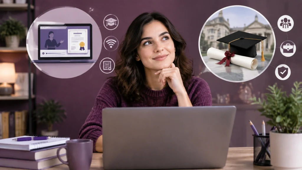 Học qua internet có nên lấy chứng chỉ trực tuyến không? Khi nào chứng chỉ ghi điểm với nhà tuyển dụng và khi nào bằng cấp vẫn quan trọng